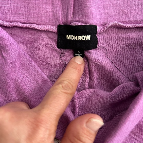 Monrow Women’s Pink Drawstring Joggers Size Small - Picture 3 of 6